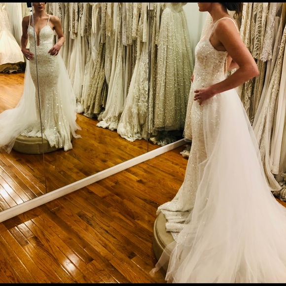 Stunning Berta sequin Runway Sample wedding gown 2 17-205 - Picture 5 of 16